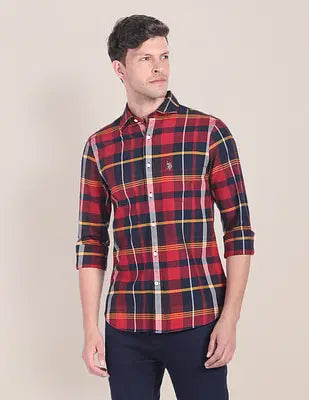 U.S. Polo Assn. Cutaway Collar Plaid Check Shirt