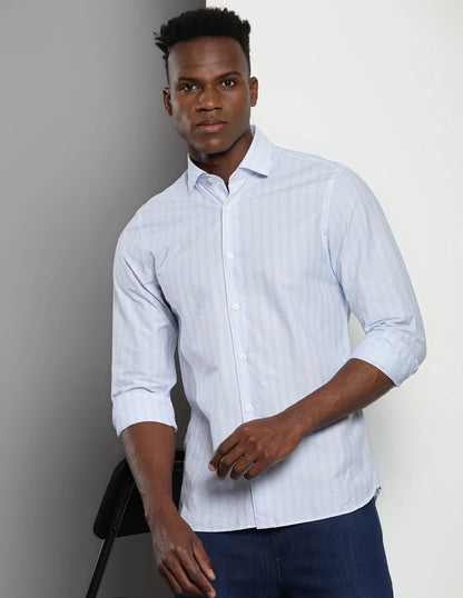 Tommy Hilfiger Textured Stripe Cotton Shirt