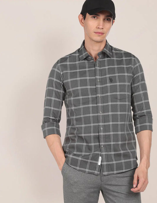 U.S. Polo Assn. Herringbone Tailored Fit Casual Shirt