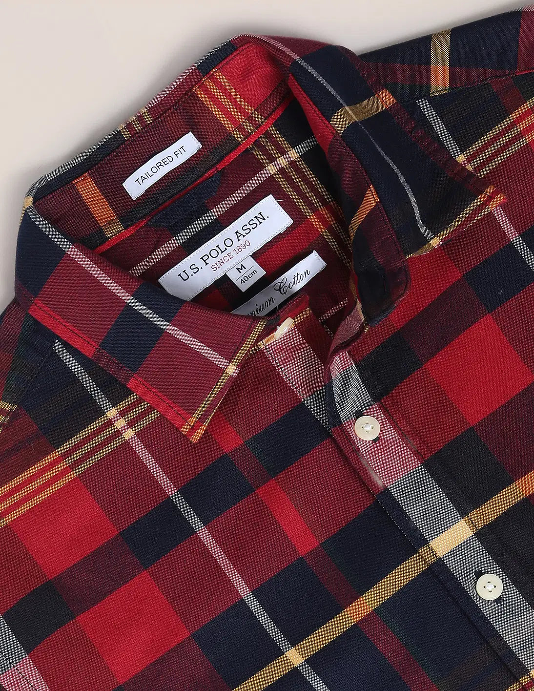 U.S. Polo Assn. Cutaway Collar Plaid Check Shirt