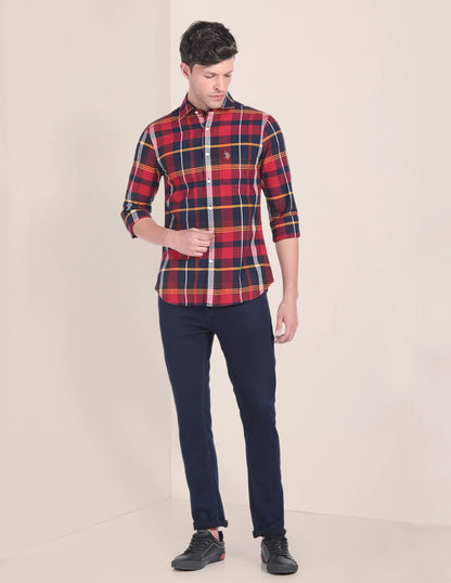 U.S. Polo Assn. Cutaway Collar Plaid Check Shirt