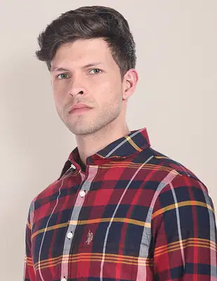 U.S. Polo Assn. Cutaway Collar Plaid Check Shirt