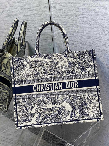 CHRISTAN DIOR EMBROIDERY BOOKTOTE WITH OG BOX