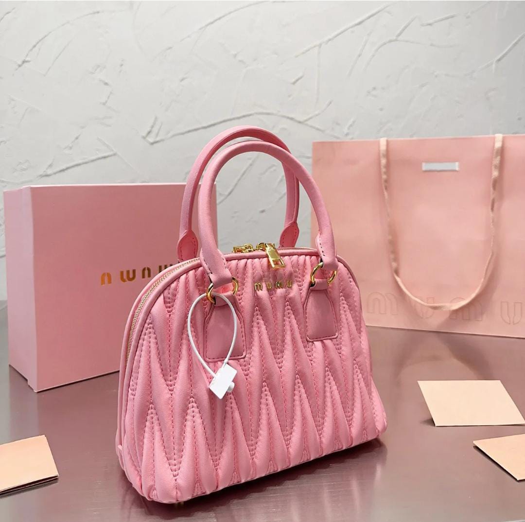 MIU MIU DOME QUILTED STACHEL BAG WITH OG BOX