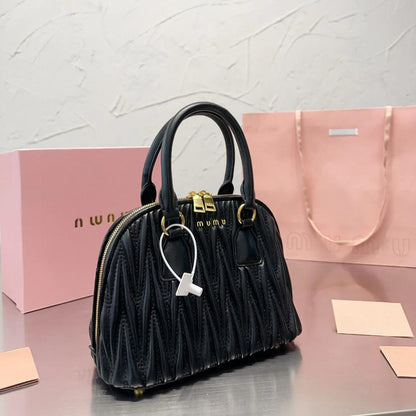 MIU MIU DOME QUILTED STACHEL BAG WITH OG BOX