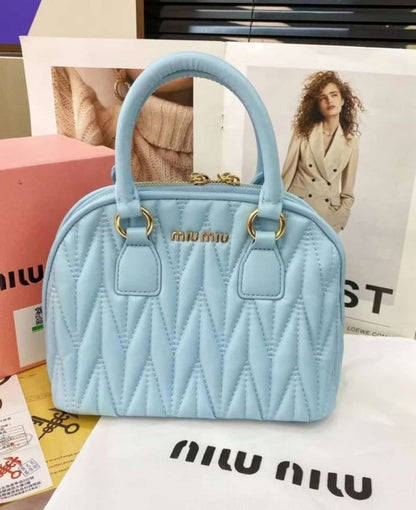 MIU MIU DOME QUILTED STACHEL BAG WITH OG BOX