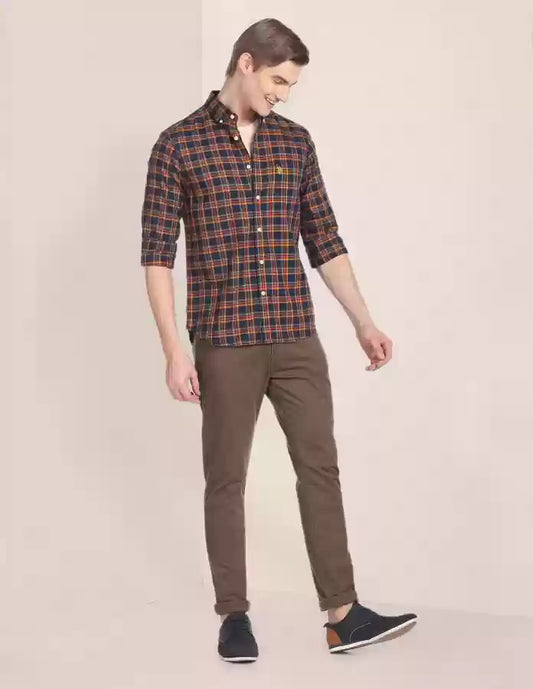 U.S. POLO ASSN. Men Checkered Casual Multicolor Shirt